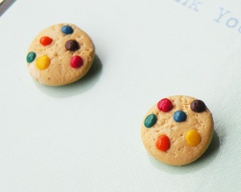 Rainbow Chocolate Cookie Stud Earrings