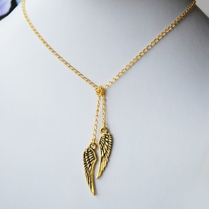 Guardian Angel Necklace Golden Wings - Etsy