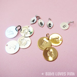 Add-on Initial Name Tag Charms - Rhodium-plated, Silver-plated, Gold-plated
