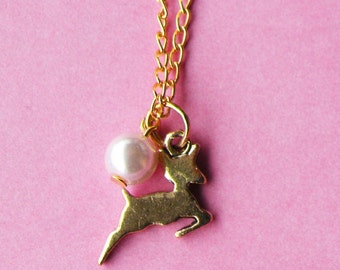 Zoete gouden Fawn ketting