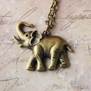 Elefant Halskette - Schöner Bronze Elefant