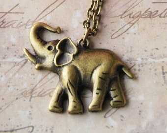 Elephant Necklace - Beautiful Bronze Elephant