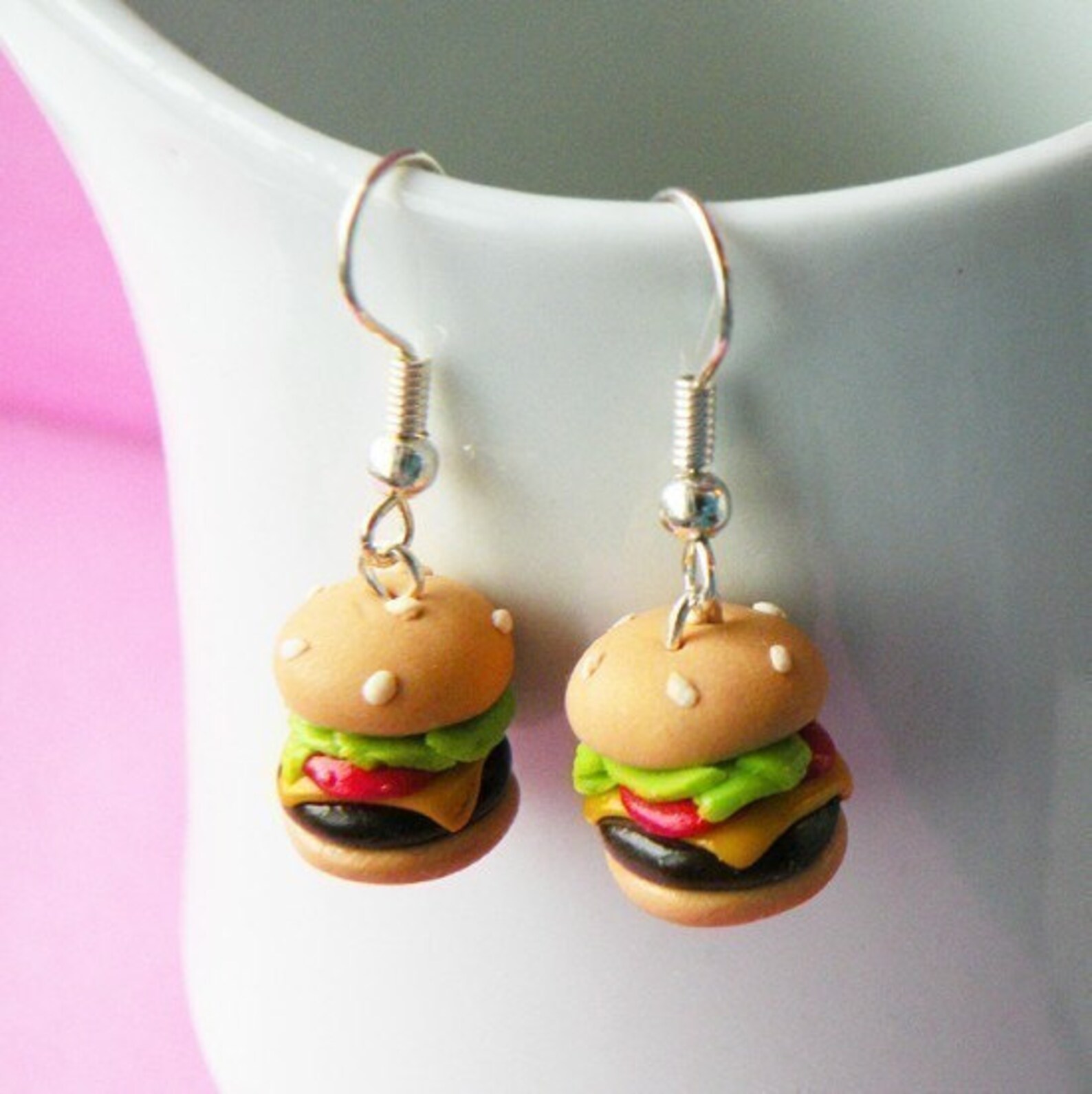 Handmade Burger Earrings - Etsy