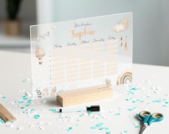 School enrollment gift for boys and girls, personalized timetable, reusable, calendar for school enrollment, 1 school day