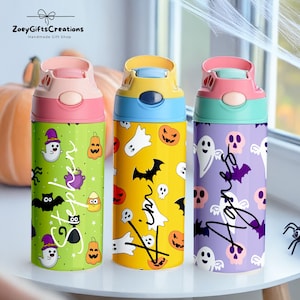 Personalized Halloween Water Bottles, Back to School Bottles, Birthday Gifts,Halloween Gifts,Pumpkin Halloween,Cute Ghost Bottle,Name Bottle
