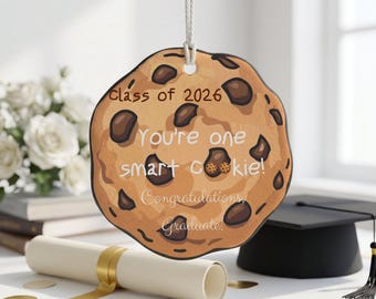Etichetta per la classe di diplomati del 2026 / Etichette stampabili per bomboniere di fine anno scolastico / Etichetta regalo per la festa di diploma con cappello da laureato / One Smart Cookie