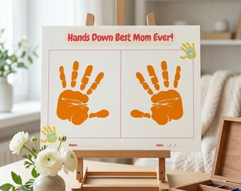 Stampa artistica con impronta della mano per la Festa della Mamma / Regalo stampabile per la mamma / La mamma migliore in assoluto / Regalo fai da te dai bambini / Lavoretto ricordo per bambini piccoli / Download immediato
