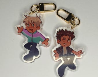dan and phil acrylic keychain charm