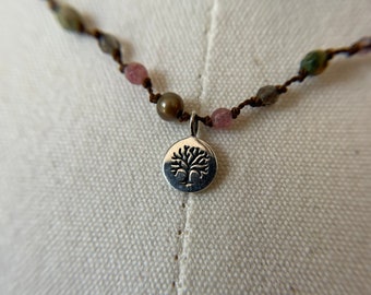 Tiny sterling tree, necklace