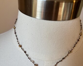 Smoky Topaz in Goldfilled pear shaped pendant with champagne, pearls chocolate pearls, pre note gems,  citrine and cream pearls