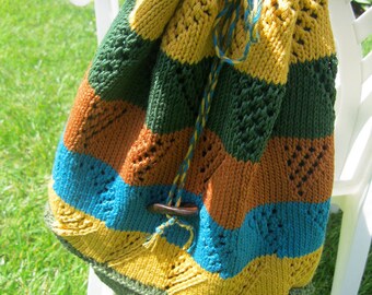 Fully Lined Guatemalan Woven Strap Knitted String Bag