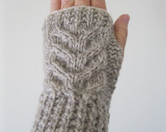 EASY PATTERN Stag Horn Cabled Fingerless Gloves download now!