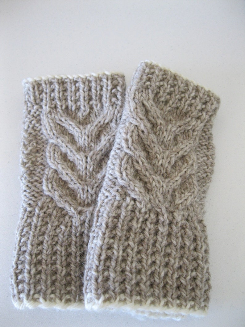 EASY PATTERN Stag Horn Cabled Fingerless Gloves download now image 2