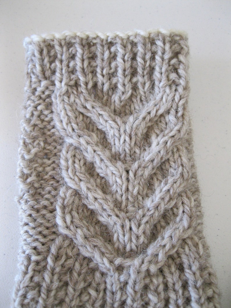 EASY PATTERN Stag Horn Cabled Fingerless Gloves download now image 3