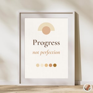 Affiche citation pleine conscience, impression inspirante, art mural minimaliste, impression motivante, décoration d'intérieur bohème, affirmation des progrès de la pleine conscience