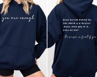 You Are Enough Hoodie, Mental Health Hoodie, Positivity Hoodie, Suicide Prevention Gift, Inspirational Hoodie, Motivational Hoodie