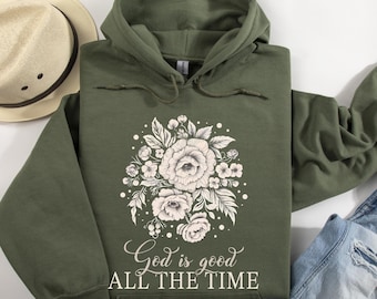 God Is Good Hoodie, Boho Christian Hoodie For Women, Trendy Christian Hoodie, Bible Verse Hoodie, Bible Verse Hoodie, Girls Religious Gift