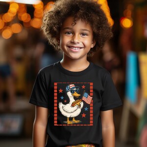 Boy 4th of July Shirt, Funny Goose Patriotic Shirt for Kids, Silly Goose Independence Day Shirt, Cute Red White Blue Toddler T Shirts