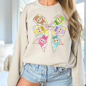 Limited Labubu Sweatshirt, Kawaii Cartoon Characters Sweater, Cute Chibi Anime Graphic Sweatshirt, Matching Friends Outfit, Trendy Gift