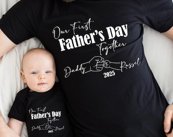 Personalized Father's Day T-Shirt, Our First Father's Day T Shirt, Custom Father's Day Matching Shirt, Father's Day Gift, 1st Fathers Day