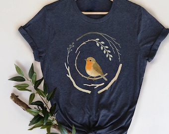 Camiseta de aves inspirada en la naturaleza, camiseta con gráficos de observación de aves, regalo ideal para amantes de las aves, camiseta de naturaleza salvaje
