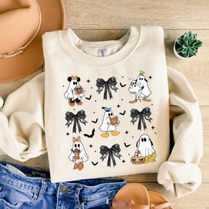 Halloween Disney Sweatshirt, Mickey Ghost Sweatshirt, Spooky Season Crewneck, Mickey and Friends Halloween Sweatshirt, Disneyland Sweatshirt