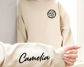 Custom Name Volleyball Hoodie, Personalized Volleyball Hoodie, High School Volleyball Hoodie, Volleyball Player Gift, Teen Volleyball Hoodie