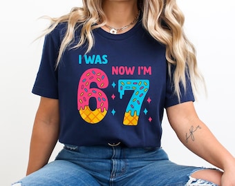 I Was 6 Now I'm 7 Shirt, Funny 7th Birthday Tee, Cute Kids Age 7 Birthday T-Shirt