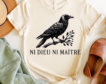 Ni Dieu Ni Maître T-Shirt , Anti-Authoritarian Anarchist Tee , Leftist Protest Statement Shirt