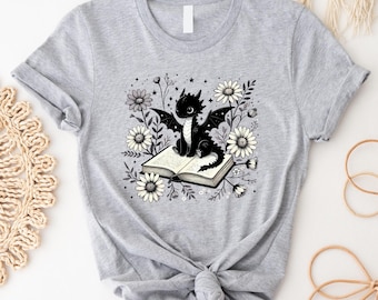 Bookworm Dragon T-Shirt, Fantasy Reader Tee, Book Lover Shirt, Dragon Book Tee, Reading Club Shirt, Literary Gift Shirt, Bookish Tee
