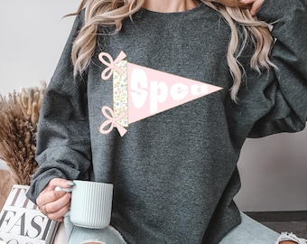 Back to school Sweatshirt, Teacher Shirt, Grand Millennial Sweatshirt,Pink floral Pennant Back To School Sweatshirt,Teach Shirt, SLP Sweater