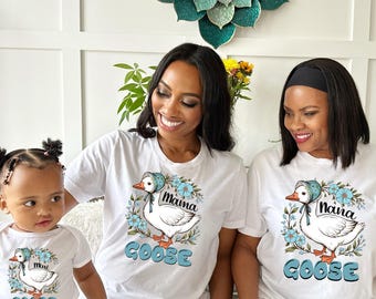 Floral Mama Goose T-Shirt, Funny Mom T Shirt, Watercolor Goose Mom Shirt, Goose Mama Shirt, Mother's Day Shirt,Mama Love Shirt,Cute Mom Gift