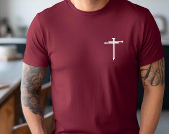Cross T-Shirt, Faith Cross T Shirt, Christian Gift, Faith Shirt, Christian Shirt, Gift For Him, Religious Gift, Fathers Day Shirt, Trendy