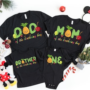 Dancing Fruit Birthday Family Shirts, Dancing Fruit First Birthday Crew T-Shirt,Fruit Theme Birthday Party Tees,Matching Family Birthday Tee