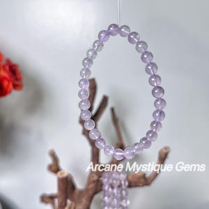 3 Pcs Natural Lavender Amethyst, Light Purple Quartz Bracelet, Crystal Healing Stretch Bracelet