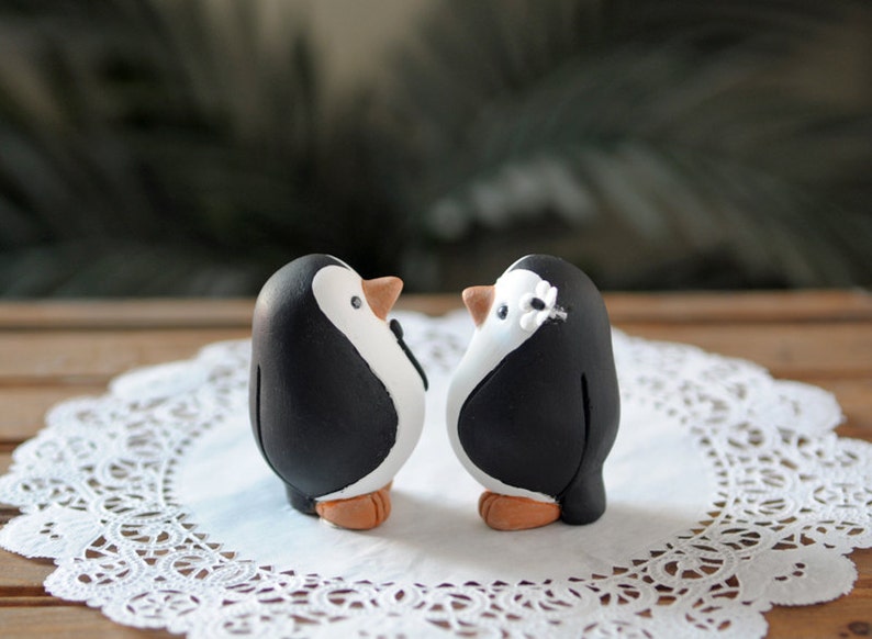 Penguin Wedding Cake Topper Small image 3