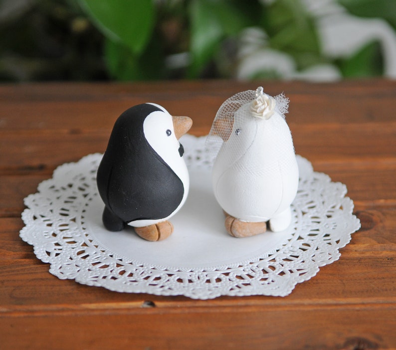 Penguin Wedding Cake Topper Small image 3