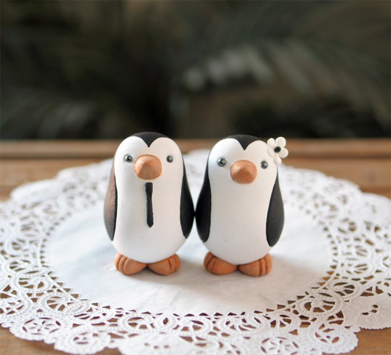 Penguin Wedding Cake Topper Small image 2