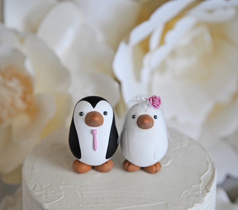 Penguin Wedding Cake Topper Small image 4