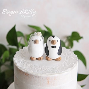 Penguin Wedding Cake Topper Small image 1