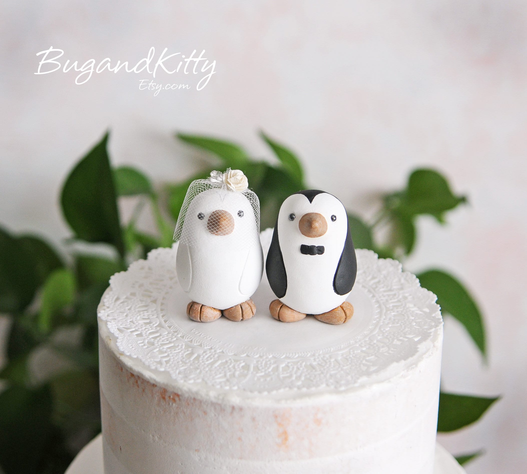 Penguin Wedding Cake Topper - Etsy, image size:2106x1896