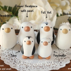 Custom Wedding Cake Topper Penguin Cake Topper Small image 6