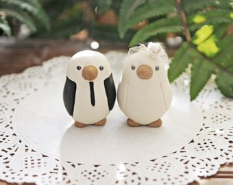 Wedding Cake Topper -  Small Hand Painted Love Birds