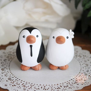 Penguin Wedding Cake Topper Medium image 1