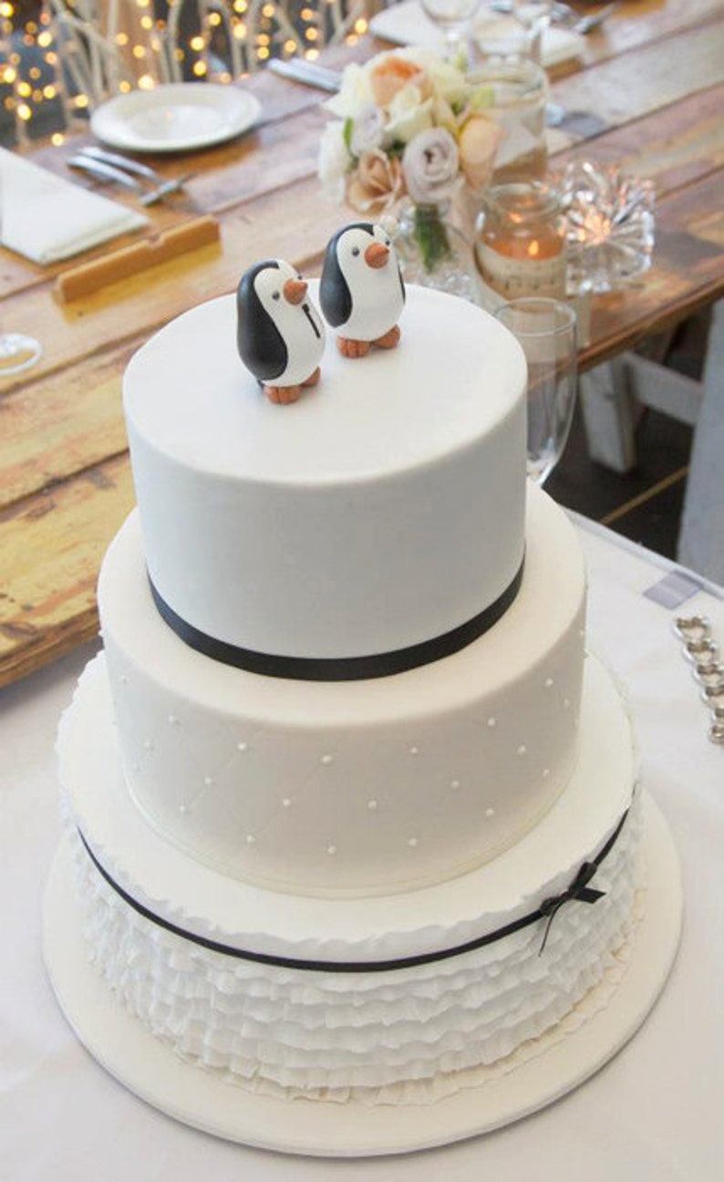 Penguin Wedding Cake Topper Small image 6