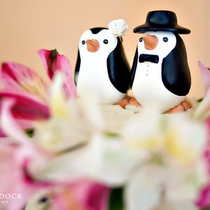 Custom Wedding Cake Topper Penguin Cake Topper Small image 7