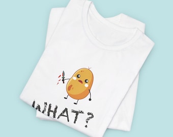 Murderous Potato with Knife, What? Design, Unisex Jersey Short Sleeve Tee