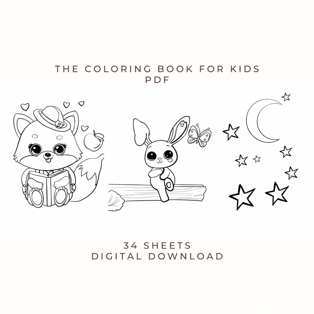 34 Printable Coloring Pages, Coloring Pages for Kids, Preschool