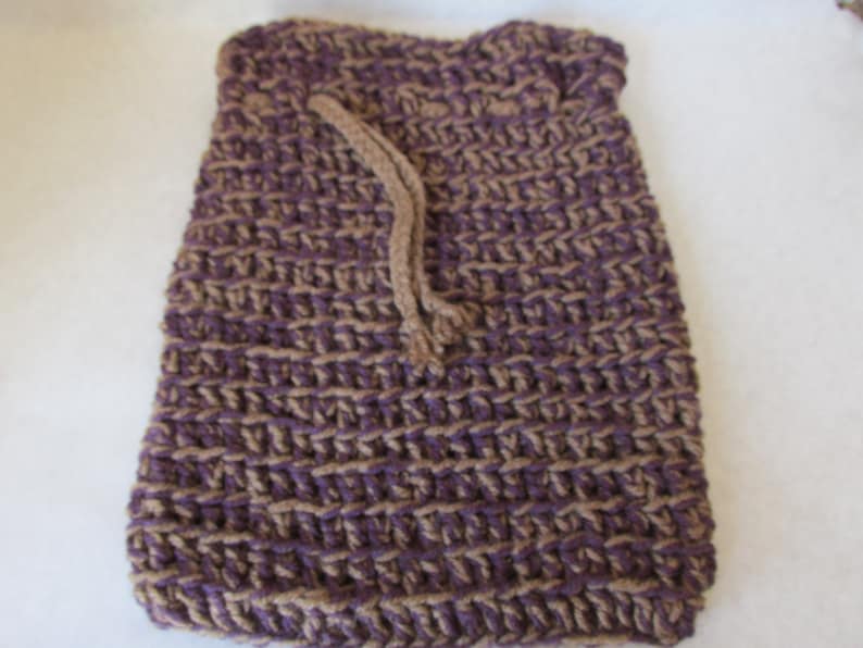 Purple and brown reusable gift bag
