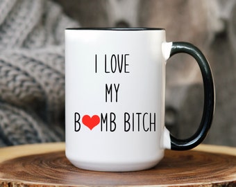Me encanta mi taza de perra bomba Boss Bitch taza divertida taza jefe dama regalo para jefe perra chica jefe regalo